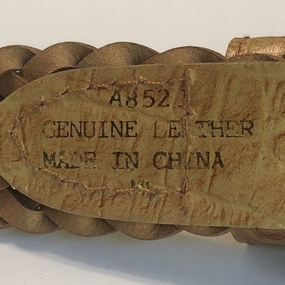 Tan Blonde Braided Genuine Leather Belt size M - Picture 9 of 9